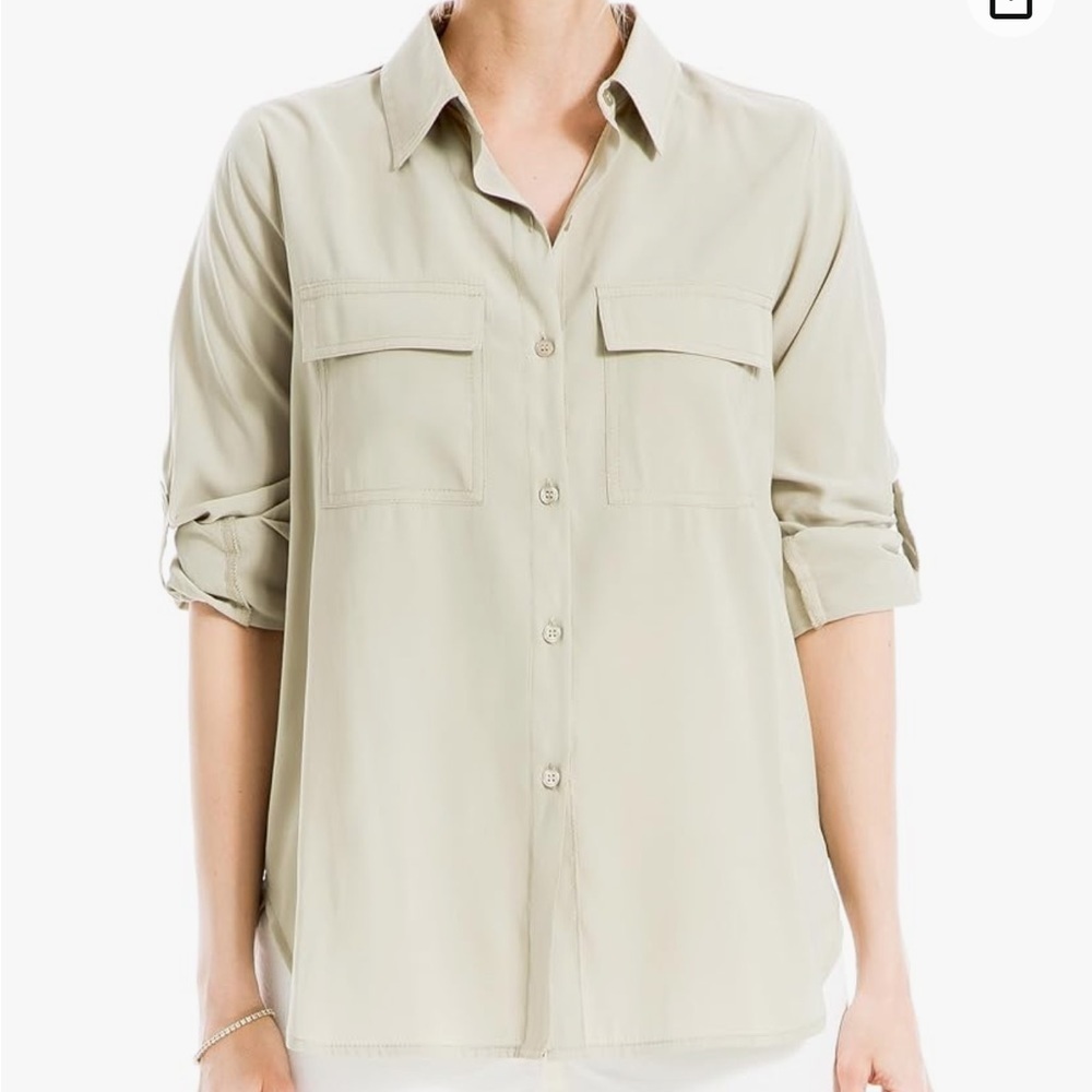 Max Studio Women's Tab Sleeve Button Front Blouse size XS - Picture 1 of 8